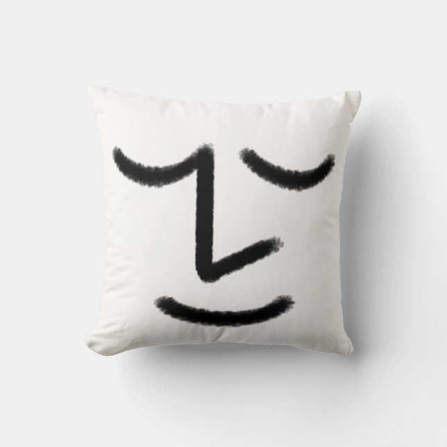 Coussin Minimalist Zen Face Throw Pillow (Recto)
