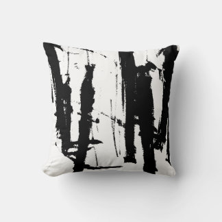 Coussin minimaliste Abstrait moderne noir et blanc