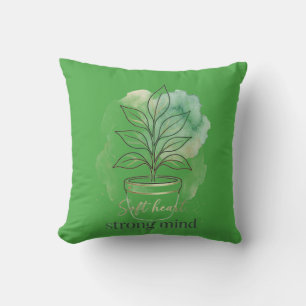 Coussin Minimaliste Boho Plante Aquarelle Graphique - Choi