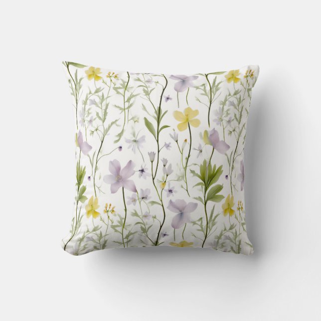 Coussin Minimaliste botanique délicat (Recto)