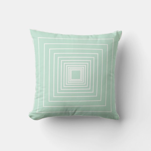 Coussin minimaliste carré vert menthe (Recto)