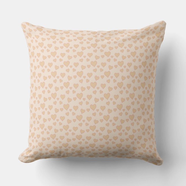 Coussin Minimaliste Cœur Beige – Aesthe Romantique (Recto)