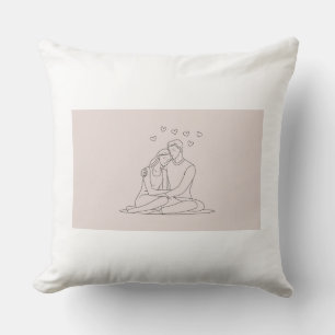 Coussin minimaliste en ligne de couple - Tête sur 
