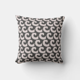 Coussin minimaliste en spirale et boucle gris noir
