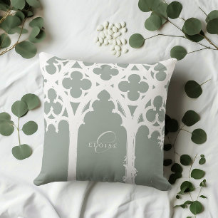 Coussin Minimaliste Gothique Élégante Typographie Vert Pâl