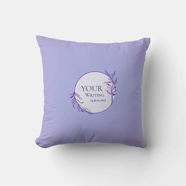 Coussin Minimaliste Lavande Botanique Feuillage (Recto)