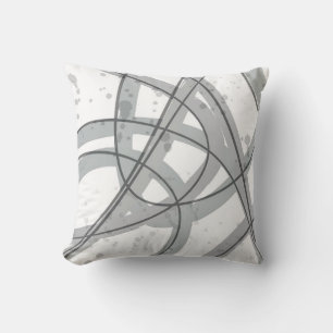 Coussin minimaliste moderne sophistiqué gris et blanc