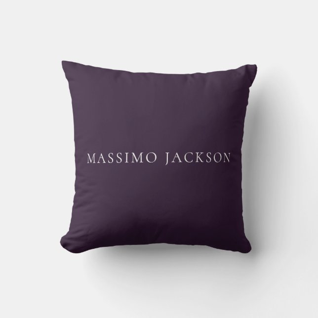 Coussin Minimaliste Moderne Violet Foncé  (Recto)