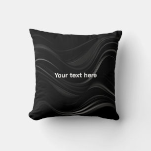 Coussin Minimaliste Noir & Blanc Abstrait Ajoutez Votre