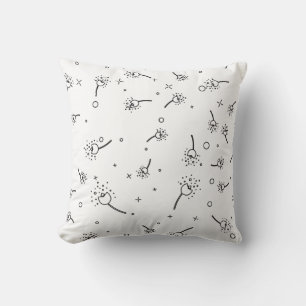 Coussin Minimaliste Nordique Noir et Blanc Géométrique Flo