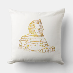 Coussin Minimaliste Or Grande Sphinx de Gizeh Ligne Art Co