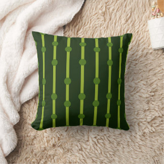 Coussin Minimaliste Points et Rayures Géométriques Vertes
