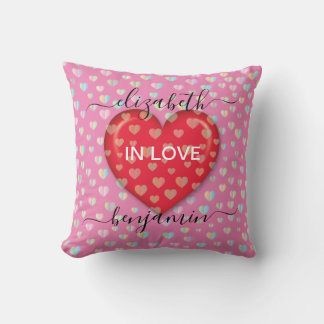 Coussin Minimaliste Tombez amoureux Cœur avec des taches d