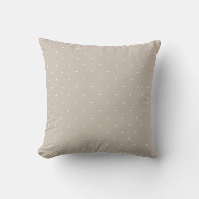 Coussin Minimes points blancs sur un beige grisâtre frais (Recto)