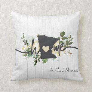 Coussin Minnesota État Personnalisé Votre Maison Ville Rus
