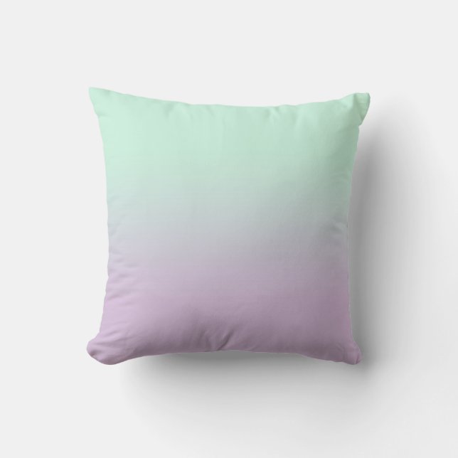 Coussin Mint Esthétique Pastel Et Ombre Gradient Lilac (Recto)