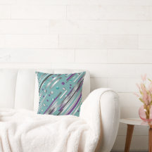 Mint green and Purple polka dot stripe