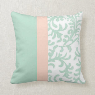 Coussin Mint Green et Peach Pink Florent Pattern