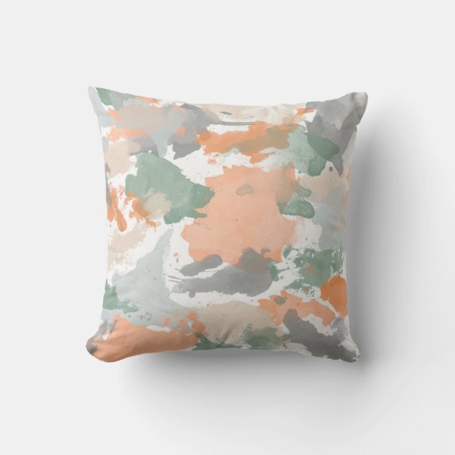 Coussin Mint Peach Orange Palette Splatter (Recto)