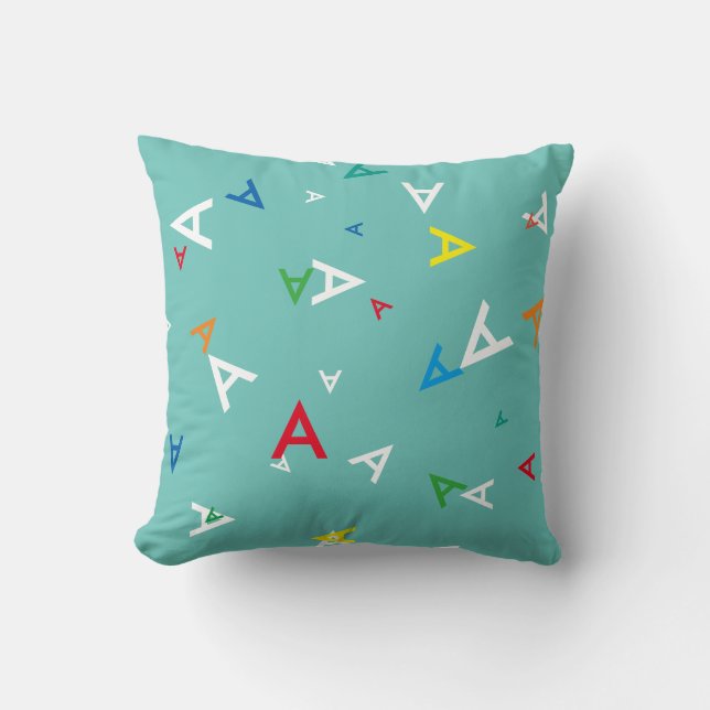 Coussin minuscules colorés majuscules personnalisées (Recto)