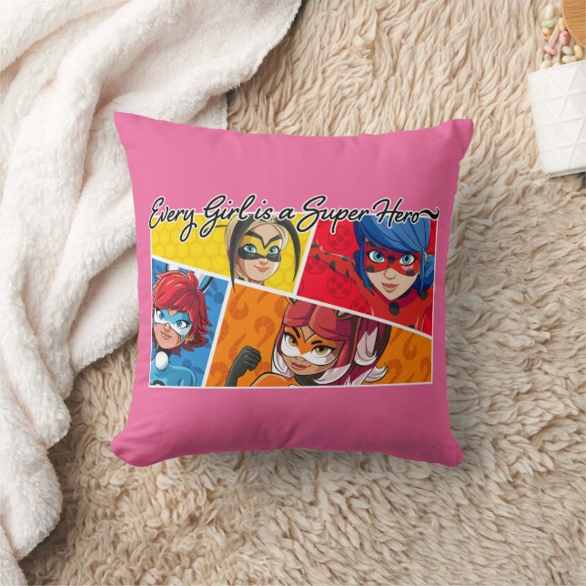 Coussin Miraculeux Chaque fille est un super héros (Couverture)