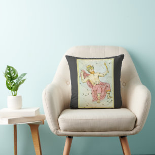 Coussin Miroir d'Urania, carte céleste d'astronomie vintag