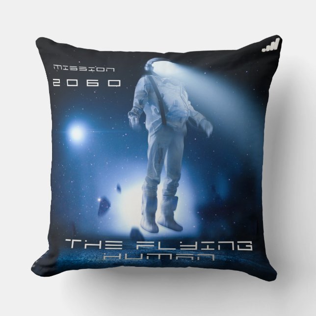 Coussin Mission d'oreiller de lancement 2060 Humains volan (Recto)