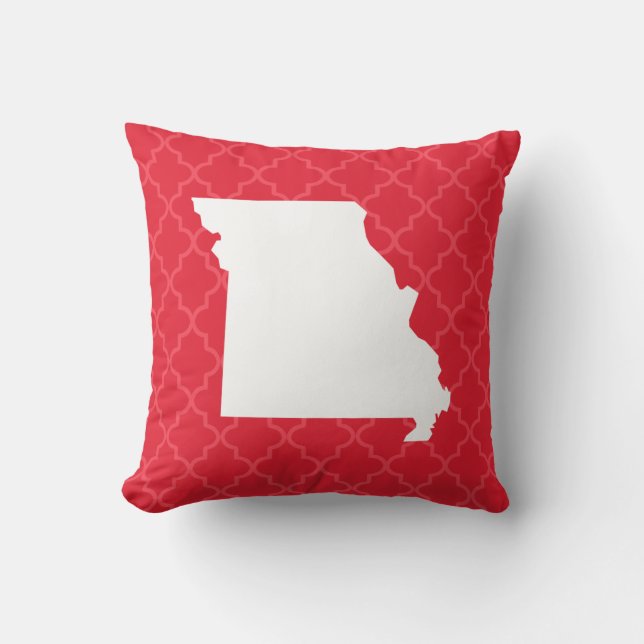 Coussin Missouri Home State Red Quatrefoil Jeu d'oreiller (Recto)