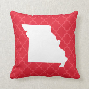 Coussin Missouri Home State Red Quatrefoil Jeu d'oreiller