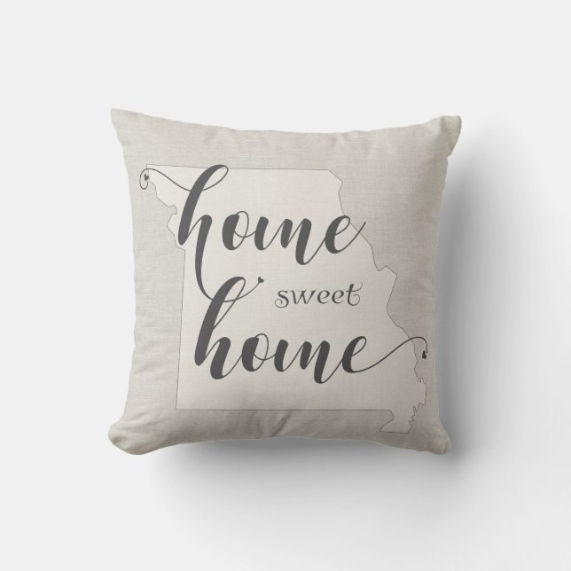 Coussin Missouri - Home Sweet Home burlap look (Recto)