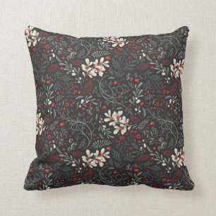 Coussin Mistletoe, Holly, Berries rouges sur Arrière - pl