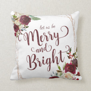 Coussin Mistletoe Manor Floral Soyons joyeux et lumineux