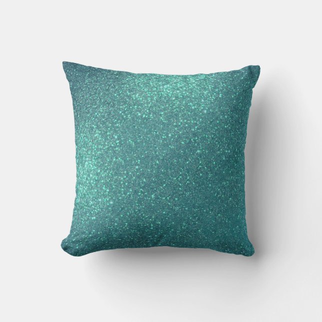 Coussin Mitter Chic Elegant Teal Blue Sparkly (Recto)