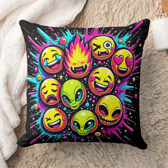 Coussin Mix Neon Funky Emoji (Couverture)