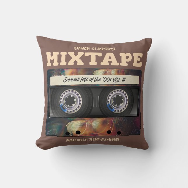 Coussin Mixtape de Classiques de Danse Tubes de l'Été des  (Recto)