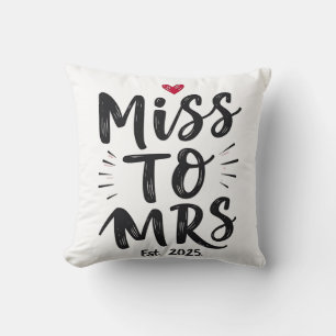 Coussin Mlle à Mme Env. 2025 Mariage Mari Épouse Couple