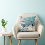 Coussin Mme Bride Turquoise Damask Vintage Peacock Birdcag<br><div class="desc">Vous personnalisez ce magnifique Coussin Turquoise Peacock Birdcage pour dire tout ce que vous aimez ou utilisez l'actuelle Mme pour la mariée - Matching Wedding Invitations</div>