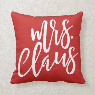 Coussin Mme Claus White Script Pillow