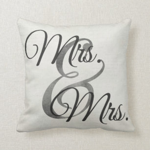 Coussin Mme et mariage lesbien de Mme White personnalisé