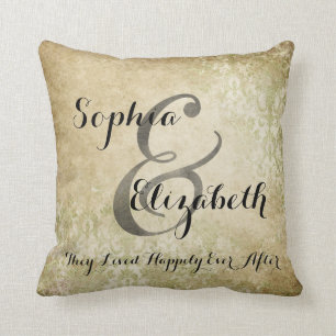 Coussin Mme et mariage lesbien de Mme Worn personnalisé