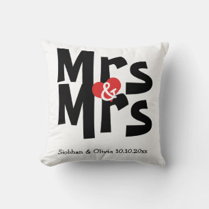 Coussin Mme et Mme Two Brides Mariage personnalisée