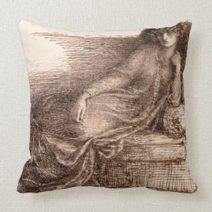 Coussin Mme Jane Morris Reclining sur un sofa