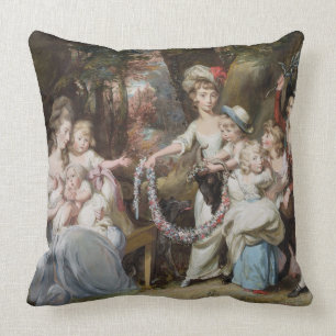 Coussin Mme Justinian Casamajor et huit de ses enfants,