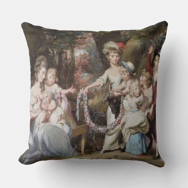 Coussin Mme Justinian Casamajor et huit de ses enfants, (Recto)