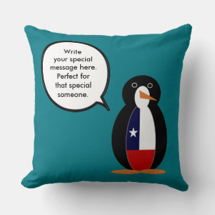 Coussin Mme Pingouin Parlant Chilienne Personnalisée