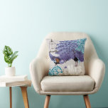 Coussin Mme Turquoise Damask Purple Vintage Peacock Birdca<br><div class="desc">Personnalisez cette belle Elégante Vintage Eléments Purple, Bleu et Gris Peacock Rustique Birdcage avec Whimsical Tourbillonnant Vins et Verdure Coussin pour dire tout ce que vous voulez ou utiliser la Mme existante pour un Monogramme ou Acheter Deux pour les Newlyweds Mr et Mme Le 2ème Anniversaire est le Coton Anniversaire...</div>