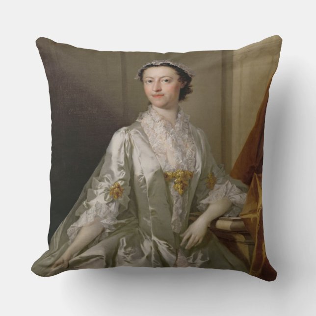 Coussin Mme Wardle, 1742 (huile sur la toile) (Recto)