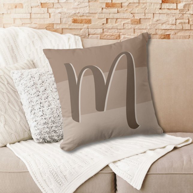 Coussin Mocha Color Blocs Monogramme (Créateur téléchargé)