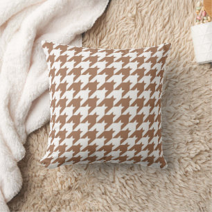 Coussin Mocha et White Houndstooth Motif sans couture