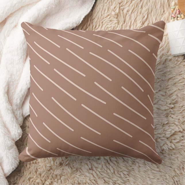 Coussin Mocha Mousse Abstraite ligne de gribouillis à main (Couverture)